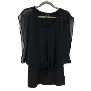 NWT Marciano black scoop  neck tunic sleeveless flowy blouse elasticated waist S